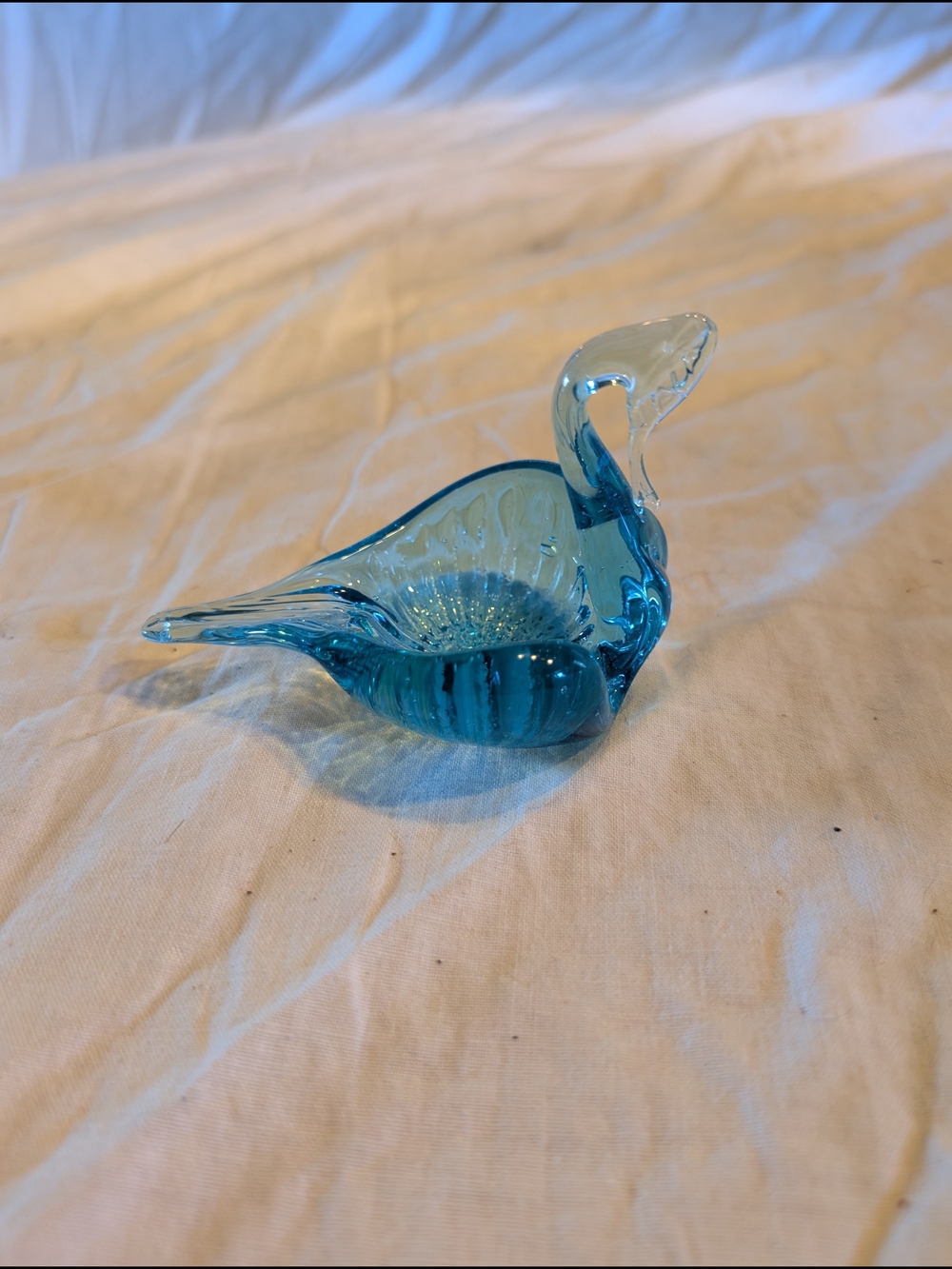 2/30$ Chalet Blue Glass Swan Figurine